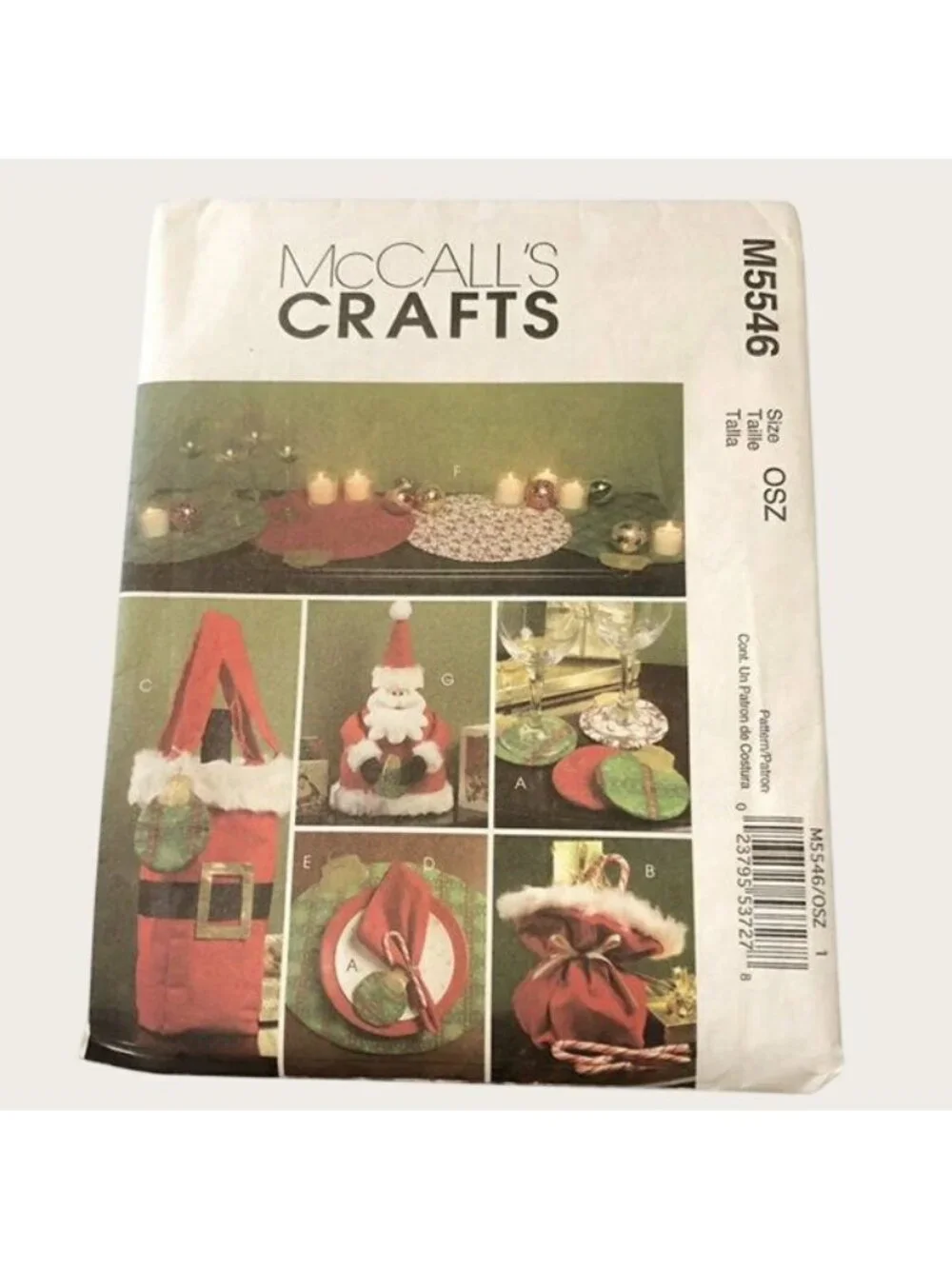 McCalls 2000s Sewing Pattern M5546 Seasonal Table Decor Gift Tag Bag Napkin More